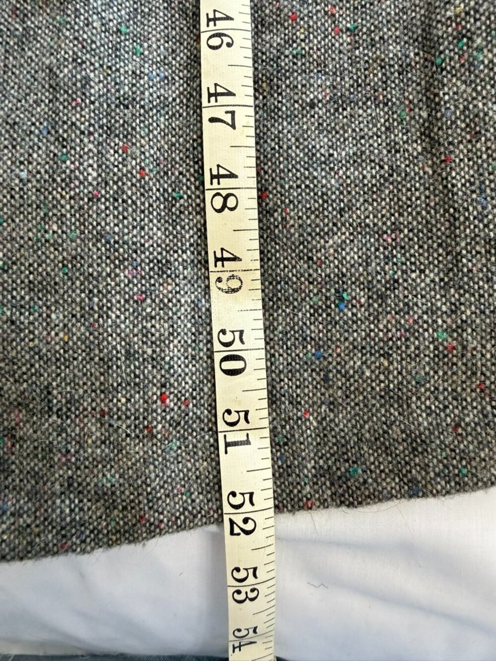 Vintage 90s Esprit Wool Blend Tweed Button Front Jumper Maxi Dress Size L - Picture 7 of 9